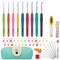 Crochet Hooks 9 Sizes Crochet Hook Set, 49 Pack Yarn Crochet Kit for Beginners, Knitting Needles with Ergonomic Handles for Arthritic Hands, Crochet Needle Kit with Blue Case for Crocheters